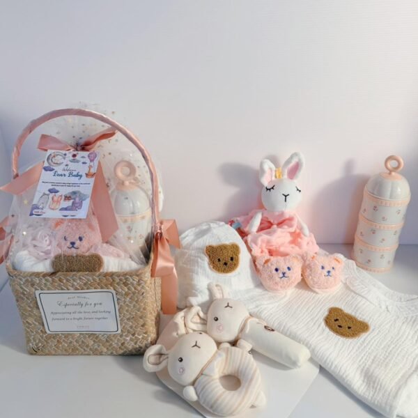 blush bunny baby basket 新生女宝喜悦篮
