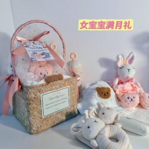blush bunny baby basket 新生女宝喜悦篮