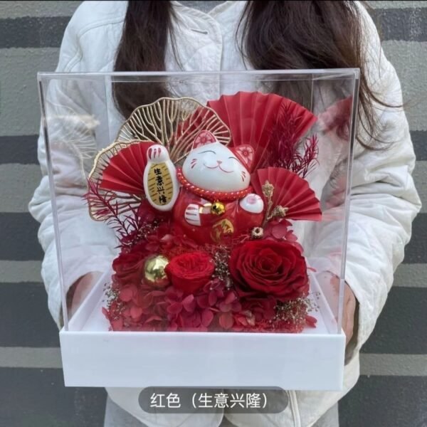 亚克力永生花招财猫